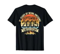 (À l'arrière) Vintage 21 Anniversaire Décorations Hommes 21 Ans 2005 21ème T-Shirt