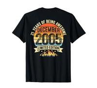 (À l'arrière) Vintage 21 Anniversaire Décorations Hommes 21 Ans 2005 21ème T-Shirt