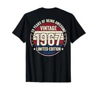 (À l'arrière) Vintage 59 Anniversaire Décorations Hommes 59 Ans 1967 59e T-Shirt