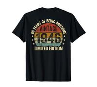 (À l'arrière) Vintage Awesome Since 1946 Retro 80th Birthday T-Shirt
