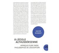 A L'école Althussérienne - Aperçus D'une (Non) Philosophie De L'éducation