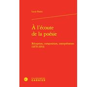 À l'écoute de la poésie: Réception, composition, interprétation (1870-1914)