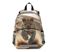 A Leopard in The Desert is Rushing Towards The Camera Sac à dos pour enfants pour tout-petits, sac à dos pour enfants pour garçons et filles, sac de voyage pour crèche maternelle