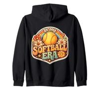 À l'ère du Softball, Joueur et entraîneur rétro et Groovy Vintage Sweat à Capuche