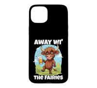 À l'extérieur, gagnez Les fées de l'argot écossais Drunk Highland Cow Coque pour iPhone 15 Plus