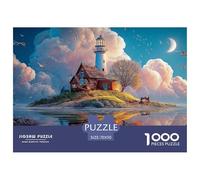 A Light House on an Island 1000 Pcs Carton Extra-épais Coffret De Puzzles Fantasy Tree Stimulant Et Éducatif Défi Unique Puzzles pour Adultes Et Enfants 70x50cm/1000pcs