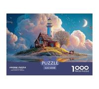 A Light House on an Island 1000 Pièces Carton Premium Coffret De Puzzles Fantasy Tree Anti-Stress Défi Unique Puzzles As Birthday Gifts 52x38cm/1000pcs