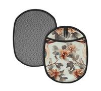 A Little Bird Is Standing Face to Face On The Branch - Tapis de casserole en silicone - Gants de four en vrac imprimés - Pour cuisine, restaurants - 24 x 19 cm