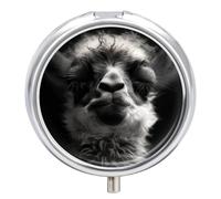 A Little Camel Pilulier de voyage à 3 compartiments avec miroir - Pilulier quotidien en métal pour sac à main et poche - Petite boîte à médicaments ronde - Boîte à vitamines