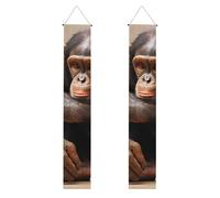 A little gorilla Lot de 2 bannières de félicitations en polyester réutilisables et lavables avec tringles et cordes pour porte d'entrée, cour, cérémonie ou fête