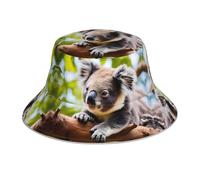 A Little Koala Chapeau bob réfléchissant, tendance, polyvalent, confortable, respirant, pour activités de plein air, noir