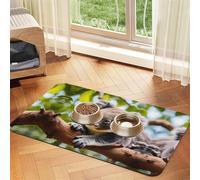 A little koala Tapis d'alimentation antidérapant en cuir absorbant pour animal domestique 40 x 60 cm, séchage rapide, imperméable, lavable