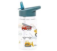 A LITTLE LOVELY COMPANY Gourde enfant 450 ml, gourde avec paille, bec pratique, design véhicules