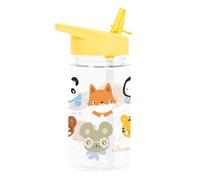A Little Lovely Company Gourde transparente au design unique de 450 ml | Convient pour l'école de couleur, la garderie, l'école primaire, les vacances, on the go (amis des animaux)