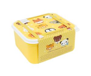 A Little Lovely Company Lunch & Snack Box Set, 4 pièces, on the go, empilable, différentes tailles (amis des animaux)