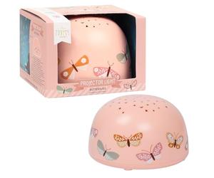 A Little Lovely Company PLBFMC12 Lampe de nuit sans fil en forme de papillon, LED, rose poussiéreux, fonction minuterie de 30 minutes, respectueux de l'environnement, sans BPA, sans phtalates, pour