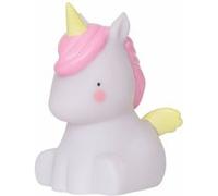 A Little Lovely Company veilleuse Filles licornes 12,5 cm PVC jaune/rose Rose G