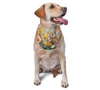 A Little Rabbit In The Flowers Écharpe triangulaire pour chiens et chats, bandana réglable pour animaux de compagnie et séances photo