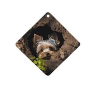 A Little Yorkshire Terrier Désodorisant de voiture à suspendre, tablettes d'aromathérapie parfumées longue durée, cartes parfumées en losange pour véhicules, chambre à coucher, armoire, style blanc