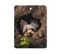 A Little Yorkshire Terrier Désodorisant de voiture à suspendre, tablettes d'aromathérapie parfumées longue durée, cartes parfumées carrées pour véhicules, chambre à coucher, armoire, style noir
