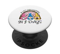 A lot Can Happen in 3 Day Gnomes Rainbow Ester Day PopSockets PopGrip Adhésif