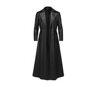 A&M Express Manteau long gothique noir corbeau pour homme - Eric simili cuir costume d'Halloween Trench Coat, Noir , XL