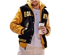 A&M Express Veste Varsity pour homme Fall Guy 2024 Ryaan Gosling - Veste universitaire en laine jaune et noire pour homme, noir/jaune, M