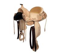 A&M Reitsport Selle de western sans arbre Dakota en cuir de buffle, têtière interchangeable, Taille: 17 pouces