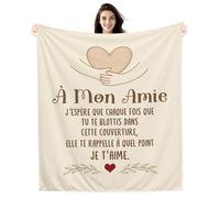 À ma Amie J’espère Que Chaque Fois Que tu Te blottis dans Cette Couverture Elle Te rappelle à Quel Point Je t’Aime Couverture pour Amie Cadeau d'anniversaire Cadeau de Noël Cadeau d'amitié (Amie-a)