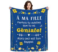 À ma Fille Parfois Tu Oublies Que Tu ES Géniale Cadeaux Couverture Plaids pour Femme Fille Cadeau Inspirant Positif Rappel Décoration Maison Douce Couverture 150x130cm (À ma Fille)
