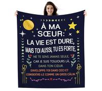 À ma Sœur La vie est dure mais toi aussi tu es forte Enveloppe-toi dans ceci et considère-le comme un gros Câlin Couverture pour Sœur Cadeau d'anniversaire, de remise des diplômes ou de Noël(sœur)