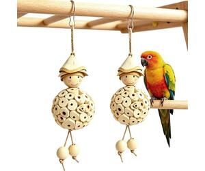 à mâcher naturels pour oiseaux - Ensemble de en pierre de meulage à bec de perruche, fabriqué à partir de branches de bois de pommier séchées au 100 % biologique, coupe les petits