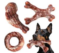 à mâcher pour chiens - Ensemble de mastication en nylon durable de 3 pièces au goût de la viande pour chiens, grands, moyens et petits | à mâcher avec design interactif, Lim