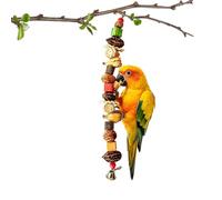 À Mâcher pour Oiseaux À Ronger Lisse-Bec 60 Cm | pour calopsitte en bois naturel, épis de maïs, blocs de noix et corde pour la Réduction du Stress, Escalade, Exploration et