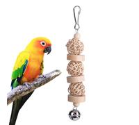 à mâcher pour oiseaux pour perroquets Cage d'aide à l'entraînement | Jouet à mâcher pour oiseaux - Puzzle en bois naturel - Corde de cloche - Petits moyens et grands oiseaux - Perruches