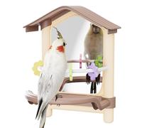 à mâcher pour perruches, miroir pour oiseaux, 16,5 x 15 x 20,6 cm, design robuste et attrayant, décoration colorée d'aire de jeux suspendue pour intérieur, extérieur, cour, jardin, balcon