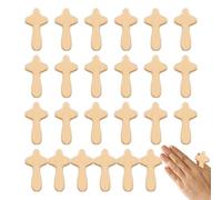 à main - 6 x 3,4 x 1,2 cm/2,36 x 1,34 x 0,47 po Mini en bois | Petite de palmier à ajuster entre les mains pour le confort et la prière, en bois pour cadeau religieux en vrac