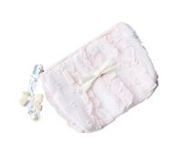 à Main Compact en Toile avec des Motifs élégants de nœuds en Dentelle, de Rangement Portefeuille à la Mode pour Le Maquillage et Les pièces de Monnaie, Porte-Monnaie Essentiel pour étudiant