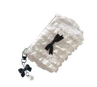 à Main Compact en Toile avec des Motifs élégants de nœuds en Dentelle, de Rangement Portefeuille à la Mode pour Le Maquillage et Les pièces de Monnaie, Porte-Monnaie Essentiel pour étudiant