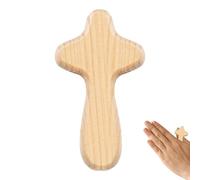 à main - Mini de prière en bois de pin - Symbole de foi - Service de dieu portable - Objet religieux sculpté lisse en bois - Grande aide à la prière spirituelle