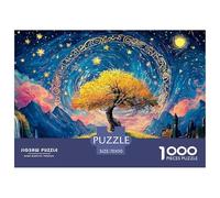 A Majestic Tree of Life 1000 Pièces Carton Extra-épais Lot de Puzzles Gogh-Style Cosmic Tree Stimulant Et Éducatif Jeu Créatif Puzzles pour Adultes Et Enfants 70x50cm/1000pcs
