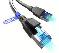 A-Maker Câble Ethernet Cat 8, câble Internet ultra rapide, connecteur RJ45 plaqué or, câble LAN et câble réseau pour modem/routeur/jeux/station de travail/maison/bureau