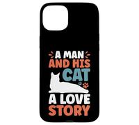 A Man and His Cat A Love Story Cat Dad Coque pour iPhone 15 Plus