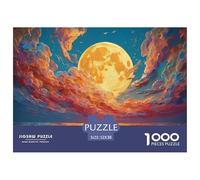 A Man Walks Along The Beach Under Moonlight 1000 Pièces Carton Extra-épais Puzzle À Faire Soi-même Yellow Moon Stimulant Et Éducatif Jeu Familial Puzzles pour Adultes Et Enfants 52x38cm/1000pcs