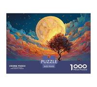 A Man Walks Along The Beach Under Moonlight 1000 Pièces Carton Premium Coffret De Puzzles Yellow Moon Extrêmement Difficile Jouet D'anniversaire Puzzles Cadeaux Pour La Famille Et Les Amis 70x50cm/100