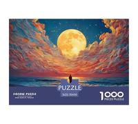 A Man Walks Along The Beach Under Moonlight 1000 Pièces Puzzle En Papier Écologique Coffret De Puzzles Tree Girl Extrêmement Difficile Jouet D'anniversaire Puzzles Pour Adultes Et Enfants 70x50cm/1000