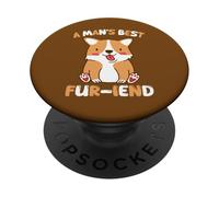 A Man's Best Fur Friend Chien Kawaii Mignon drôle PopSockets PopGrip Adhésif