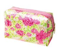 À Maquillage pour Femmes Étudiant Imperméable Cosmetic Flower Print Voyage De Capacité Toitrage Fleur Imprimé Cosmétique Capacité Toitrage pour Les Femmes Girl