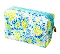 À Maquillage pour Femmes Étudiant Imperméable Cosmetic Flower Print Voyage De Capacité Toitrage Fleur Imprimé Cosmétique Capacité Toitrage pour Les Femmes Girl