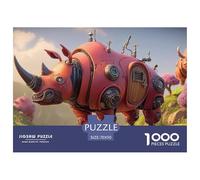 A Mechanical Rhinoceros 1000 Piece Découpe Précise Puzzle Mechanical Rhinoceros Famille Jigsaw Déco Maison pour Adultes 70x50cm/1000pcs